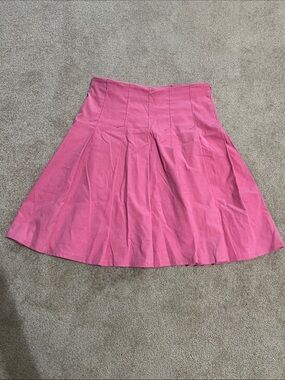 Pink A-Line Pleated Skirt